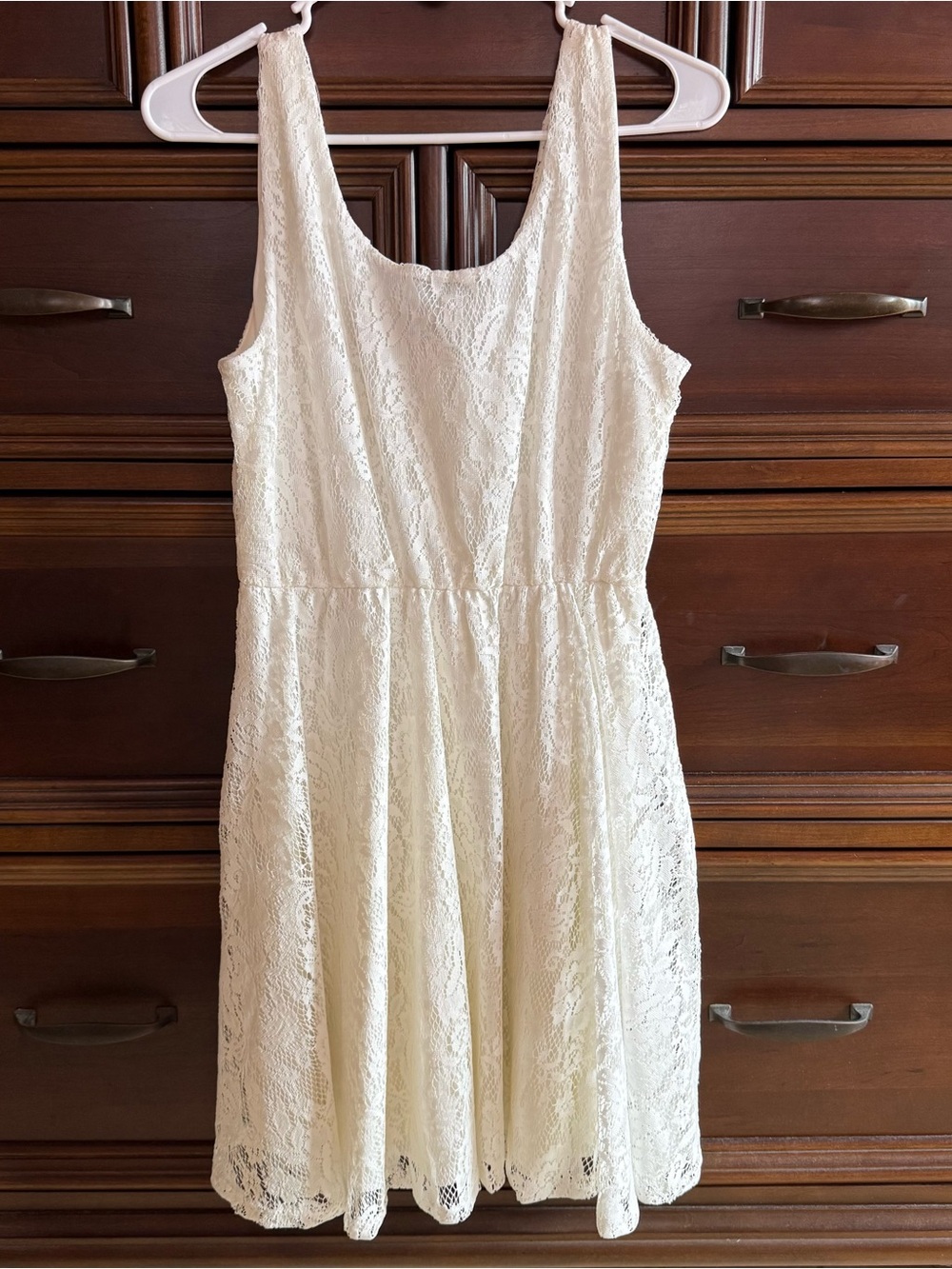 Cream Lace Tank Dress